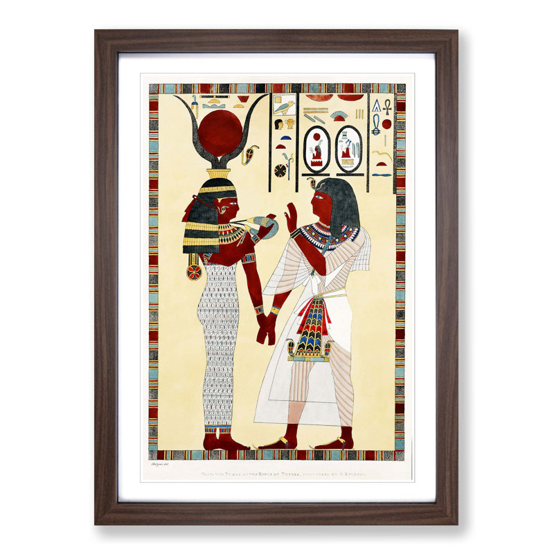 Goddess Isis by G.B. Belzoni - Picture Frame Painting Print, 65cm H x 48cm W x 2cm D, Walnut Framed
