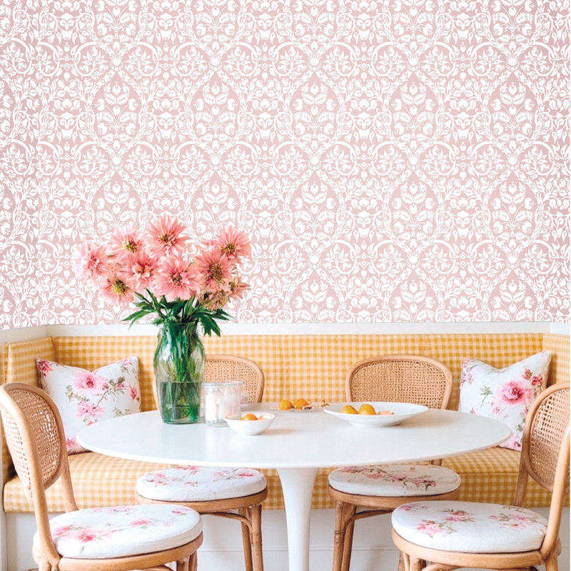 Blooming Garden Collection Damasco Garden Wallpaper Roll, Yellow