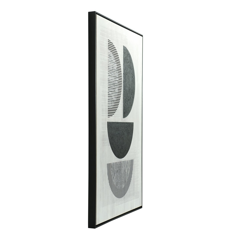 Demi-plaques - Art mural encadré contemporain peint à la main