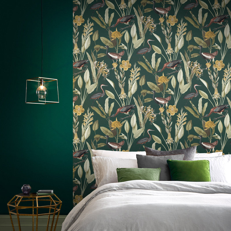 Floral Wallpaper Double Roll, Green