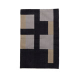 Rectangle Geometric Flatweave Cotton Area Rug in Black