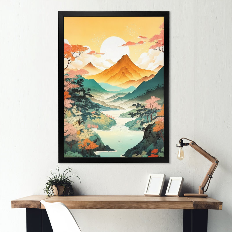 «Snow Covered Mountain Peaks III», reproduction d'art sur toile, Cadre photo noir, H 44 po x l 34 po x P 1,5 po