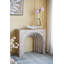 Console 32,3 x 14,2 x 29,9 arquée moderne avec finition en faux travertin beige, légère et durable