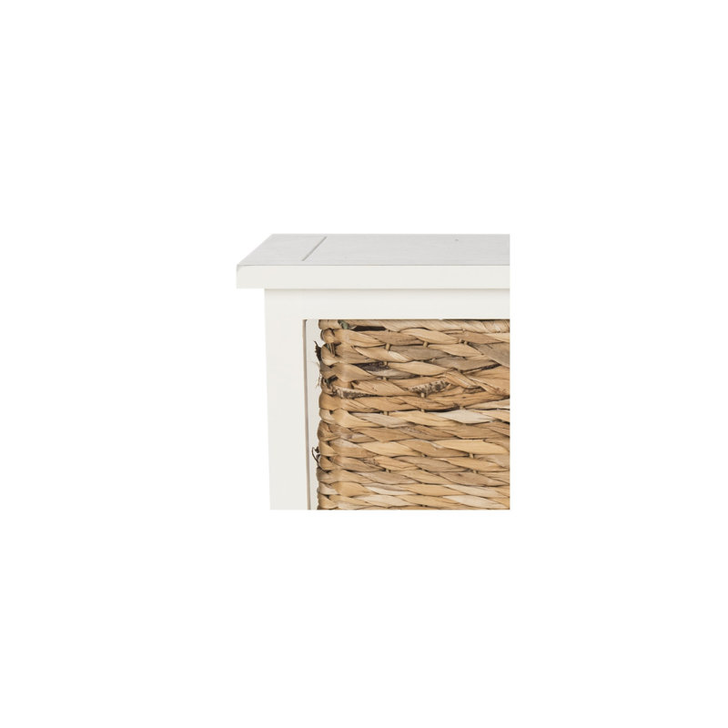 Painswick Solid Wood 3 - Drawer End Table, Distressed White