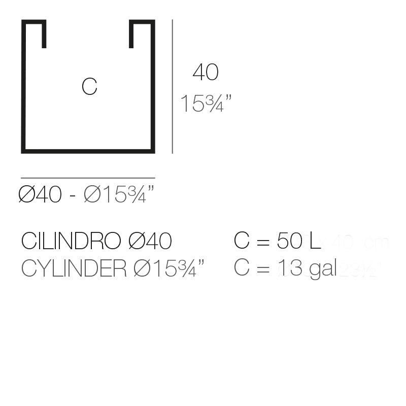Cilindro Resin Pot Planter, 15.75" H x 15.75" W x 15.75" D, Black