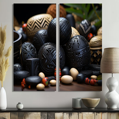 Bijoux africain - impressions sur toile noires