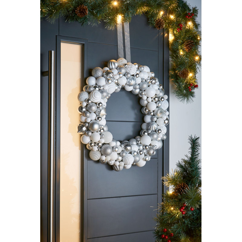 60cm Wreath, Silver