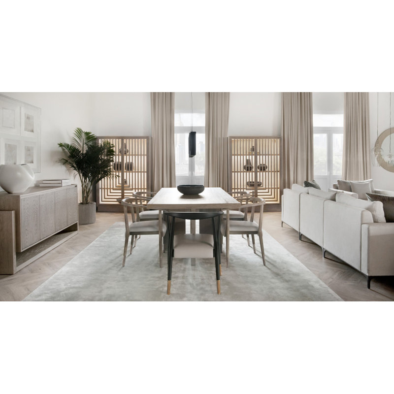 Upholstered Arm Chair, Gray Oak