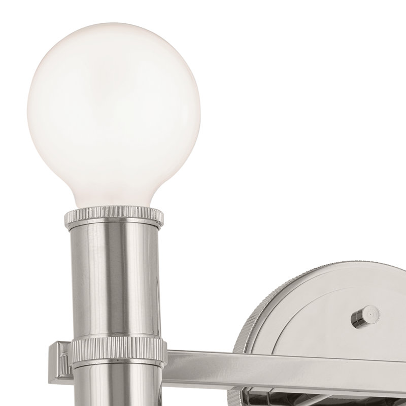 Gefferie 2-Light Polished Nickel Vanity Light, Polished Nickel