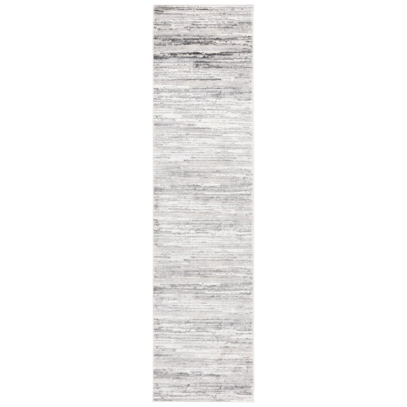 Tapis gris / ivoire Hanna 117, Tapis de couloir 2 pi x 8 pi