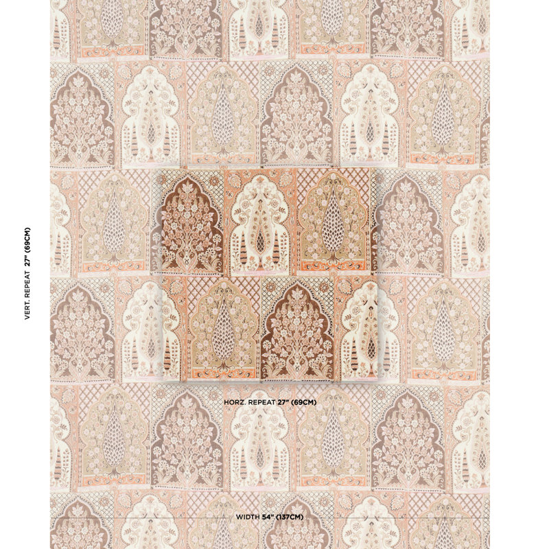 Barra Palace Fabric, Brown/Spice