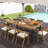 Augrave Acacia Solid Wood Top Metal Base Dining Table