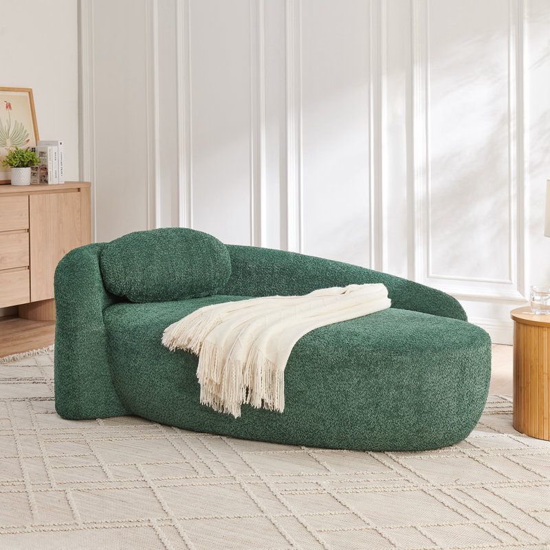 Chaise longue avec accoudoirs latéraux et coussin, Vert