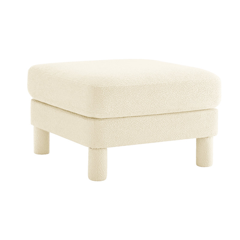 Lucas Ottoman Polyester Seat, Beige