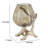 Dyna Decorative Candle Holder, Branch Base, Aluminum, Gold Glass 10 Inch