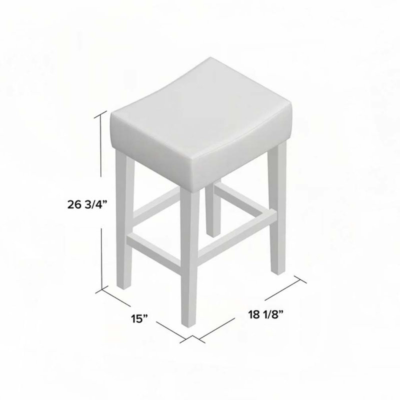 26.75" Backless Leather Counter Height Barstool