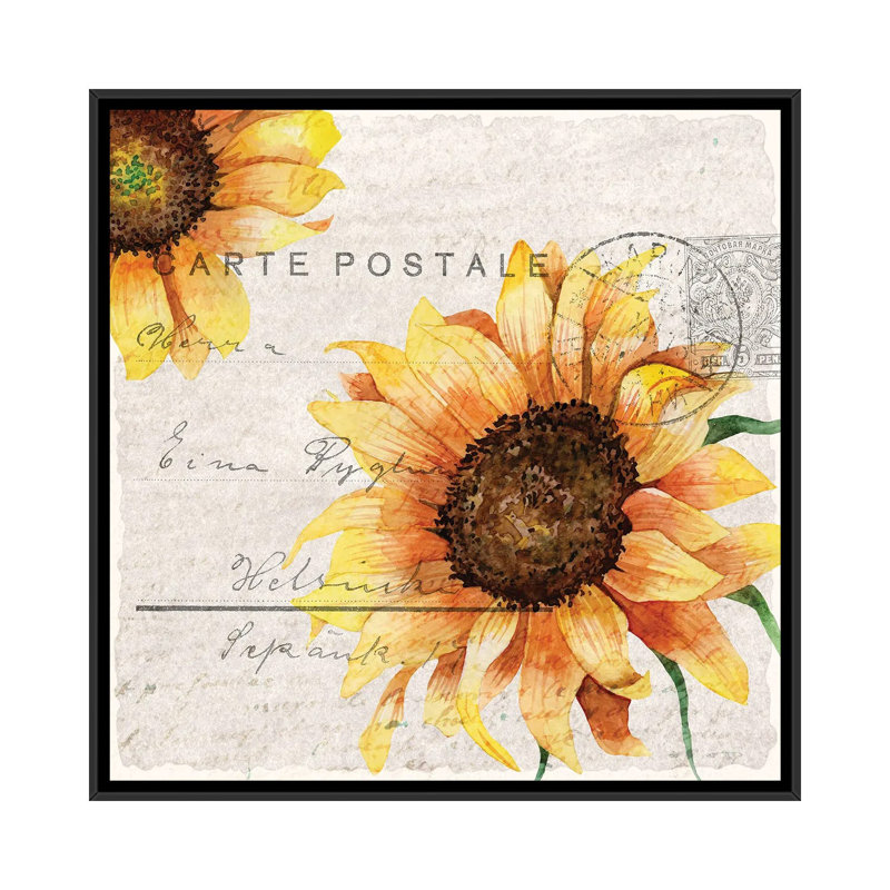 Sunflower Postcard II by Kimberly Allen - Print on Canvas