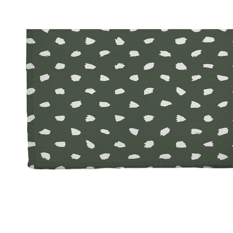 Splat Point Charcoal Kids Play Mat, Chimichurri/Green, Rectangle 2' x 3'