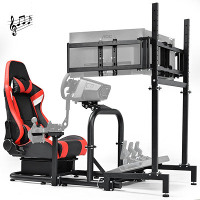 Inbox Zero Ergonomic PC & Racing Game Chair with Built-in Speakers