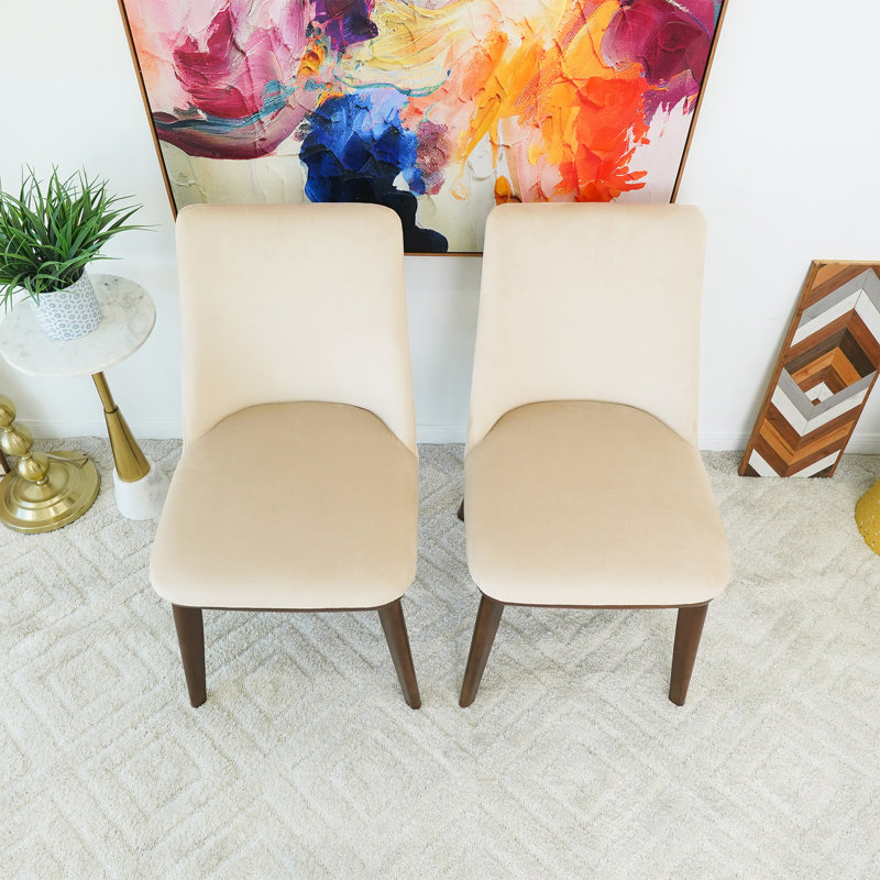 Chaise en velours Xoe, Beige