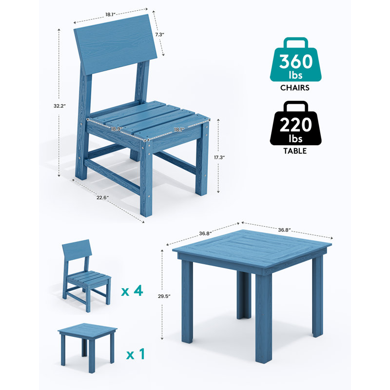 Chaise d'appoint de patio, Bleu