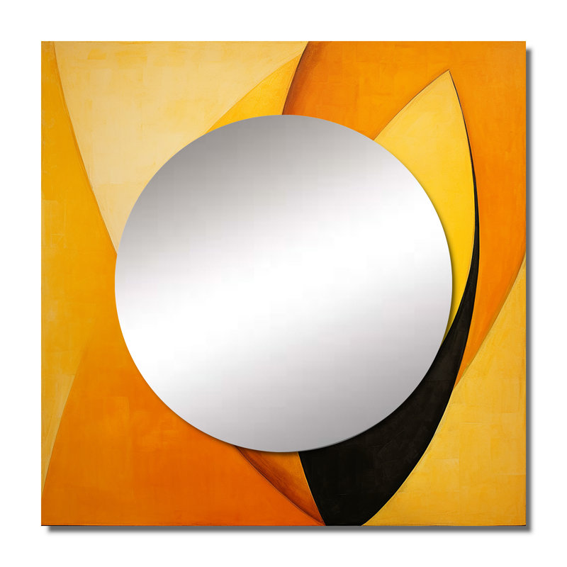 Décoration murale pour chambre à coucher carrée à motif de fruits à la mangue et à la main Amber Arcs, 23 po x 23 po