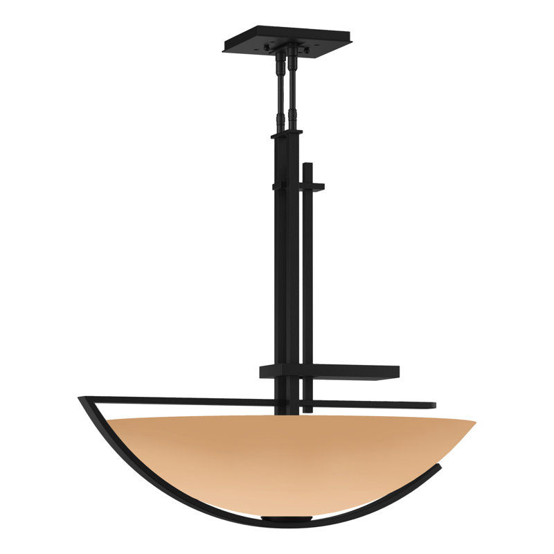 Ondrian 3 - Light Unique/Statement Bowl Pendant, Black, Sand