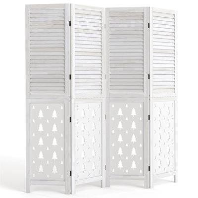 67 Inch Wood Room Divider Screen 4/6 Panel Folding Privacy Partition White