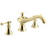 Garniture de robinet de baignoire à fixation sur plateau pour robinet à débit élevé avec bec 9-5 / 8 "Revival, poignées à levier traditionnelles, valve non incluse