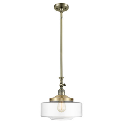 Franklin Restoration - Lainee - 1 Light 12" Stem Hung Tiltable Mini Pendant - LED Bulb - Chrome Finish - White Shade