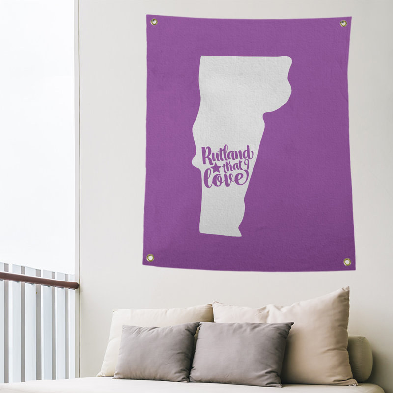 Tapisserie murale rutland vermont love, H 36 po x l 26 po, Violet