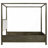 Transitional Canopy Bed, Textured Beige Headboard, Solid Hardwood Frame, Elegant & Durable Design