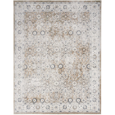 Nourison Astra Machine Washable Silver Taupe Vintage Indoor Rug