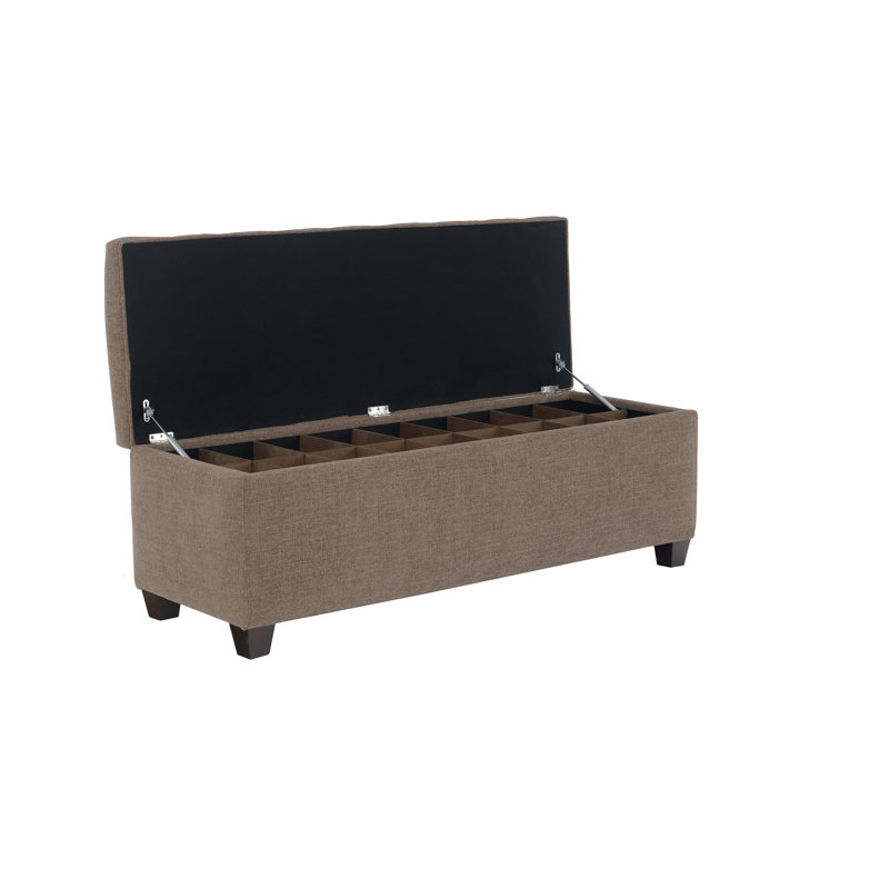 Sole Secret Channel Tufted Shoe Storage Bench, Cafe