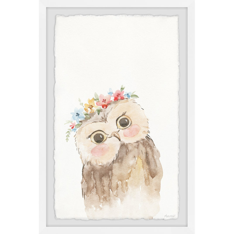 Xochitl Owl Flower Crown, reproduction encadrée, H 24 po x l 16 po x P 1,5 po