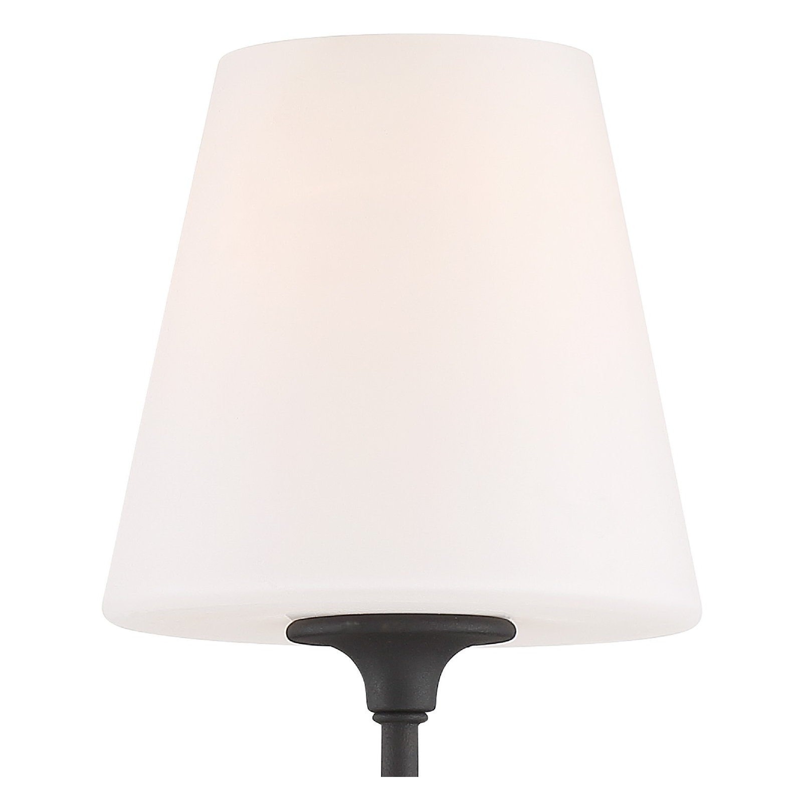 Lane Single Light Glass Dimmable Armed Sconce, Black Forged
