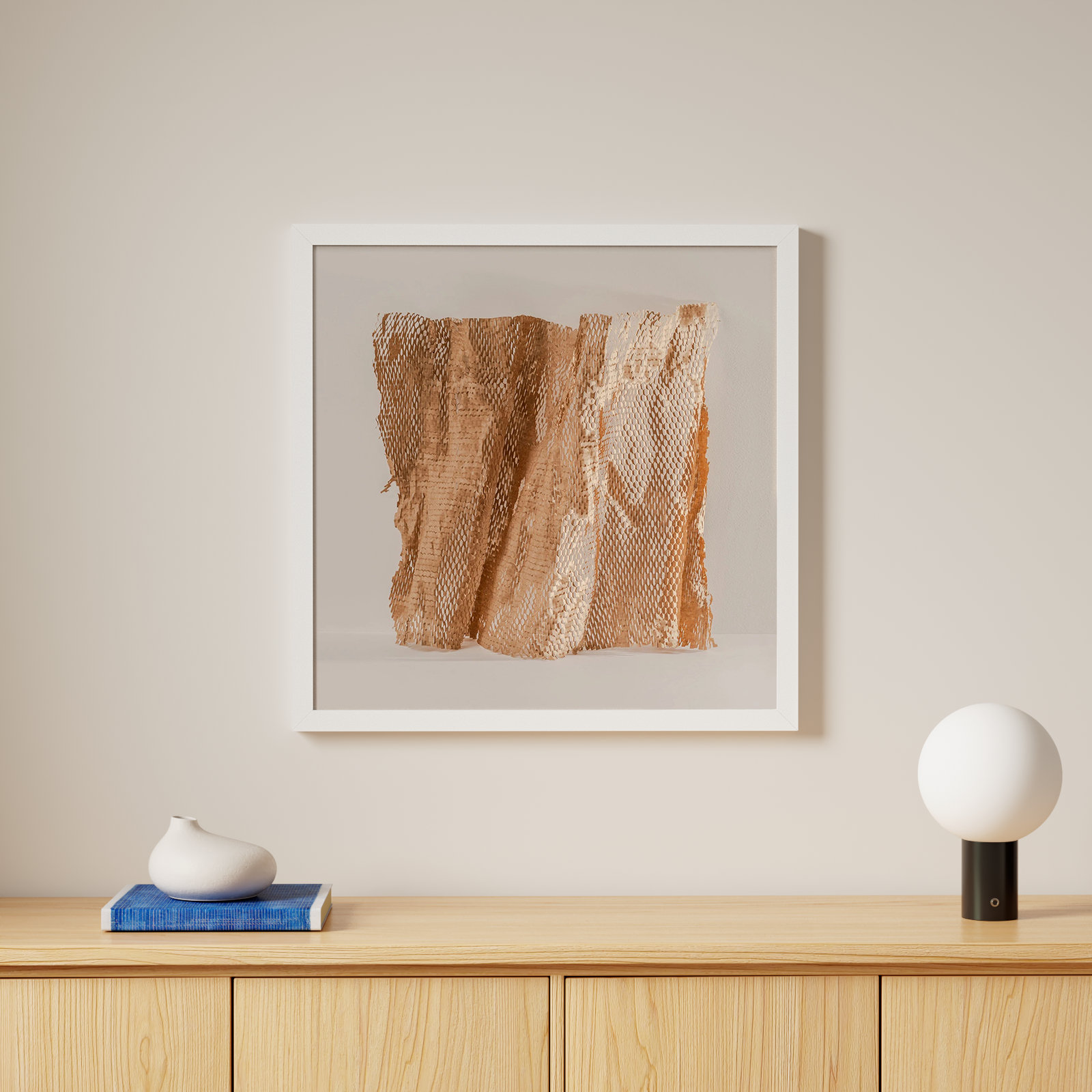 Lorena "Unpackage 3" Photo Print, White, 30" H x 30" W x 1.25" D
