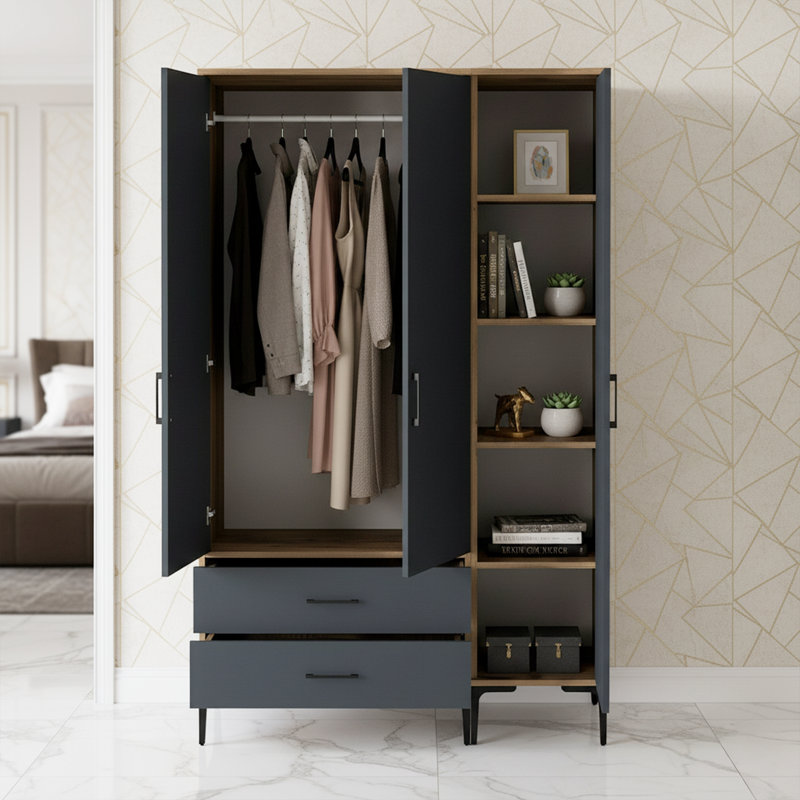Armoire autoportante avec 2 tiroirs