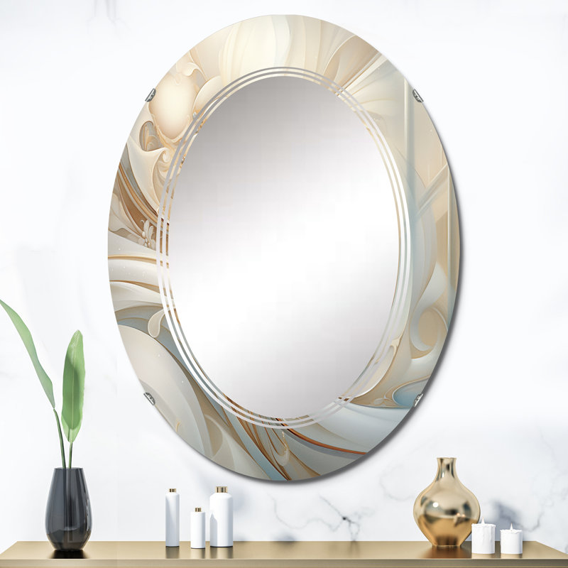 Pello - Miroir mural moderne ovale, 36 po x 24 po