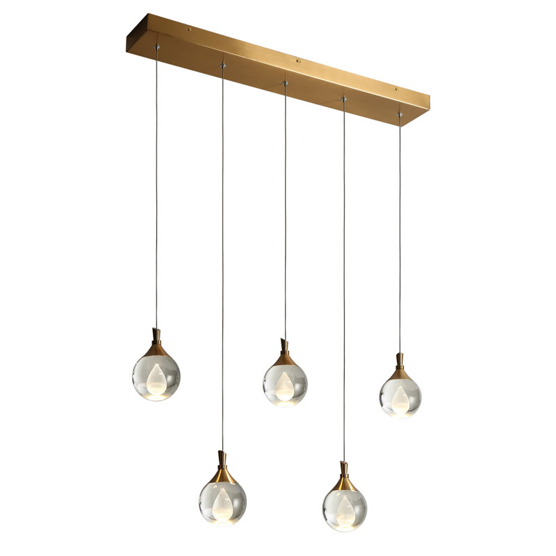 Luminaire suspendu linéaire à 5 lumières pour îlot de cuisine Zeinab