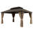 Hardtop Double Roof Aluminum Patio Gazebo with Netting & Curtains-108487388