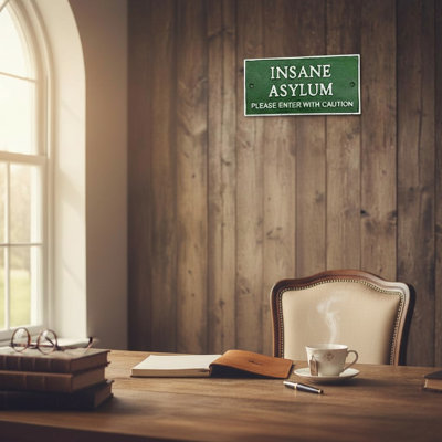 Ekstrom Cast Iron Insane Asylum Wall Sign