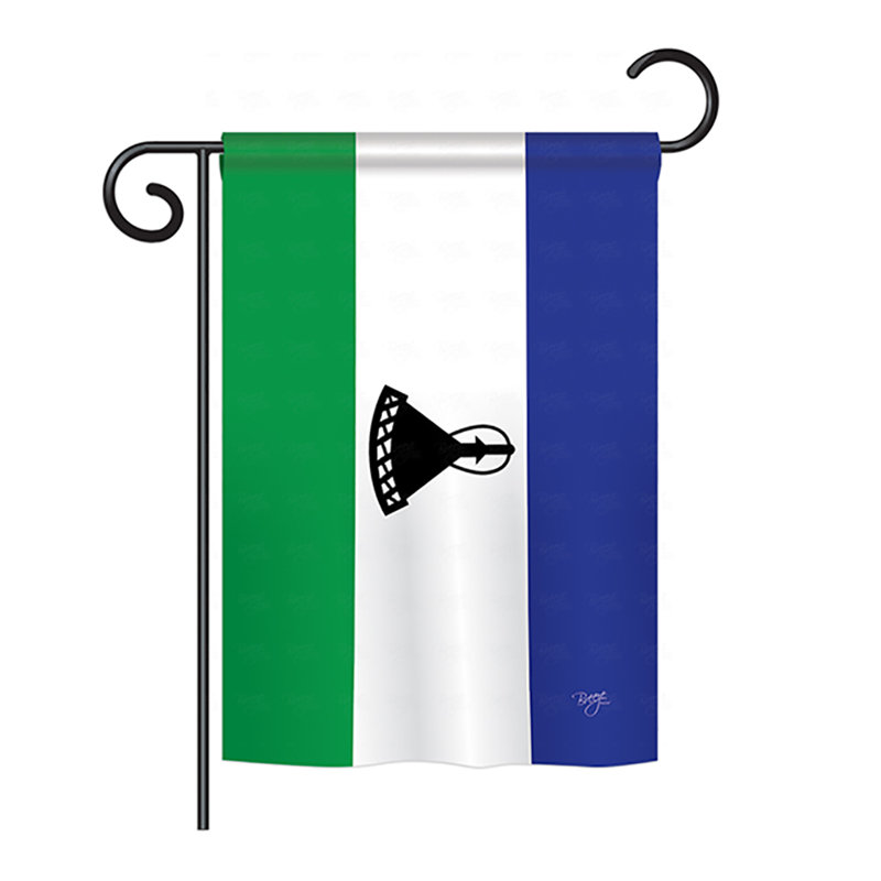 Drapeau maison / jardin en polyester Lesotho, H 40 po x l 28 po
