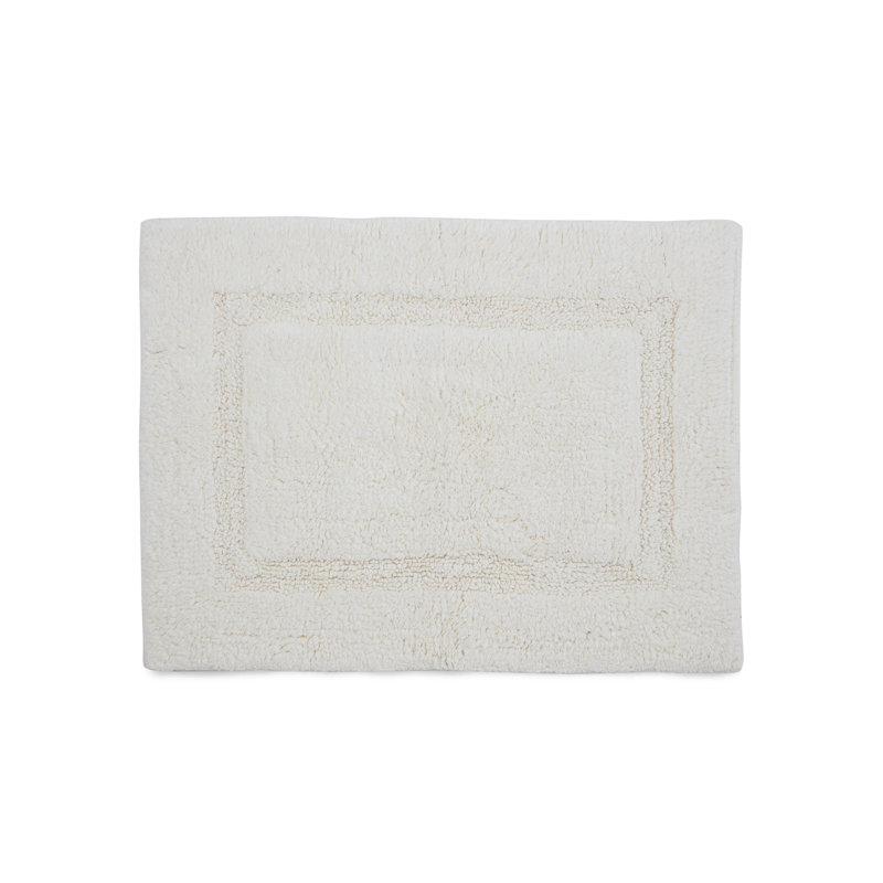 Martex Basic Rectangular 100% Cotton NonSlip Solid Bath Rug, 17" W x 24" L, Bone White