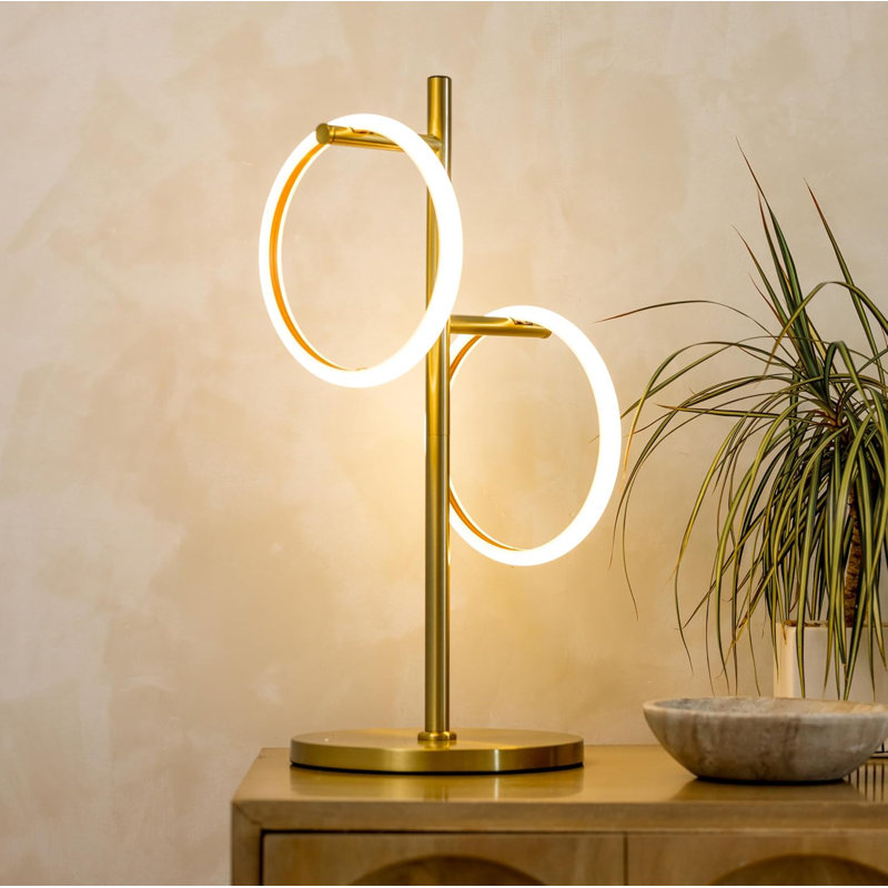 Saturn 21 in. Industrial Integrated LED Desk Table Lamp with Built-In 3-Way Dimmer