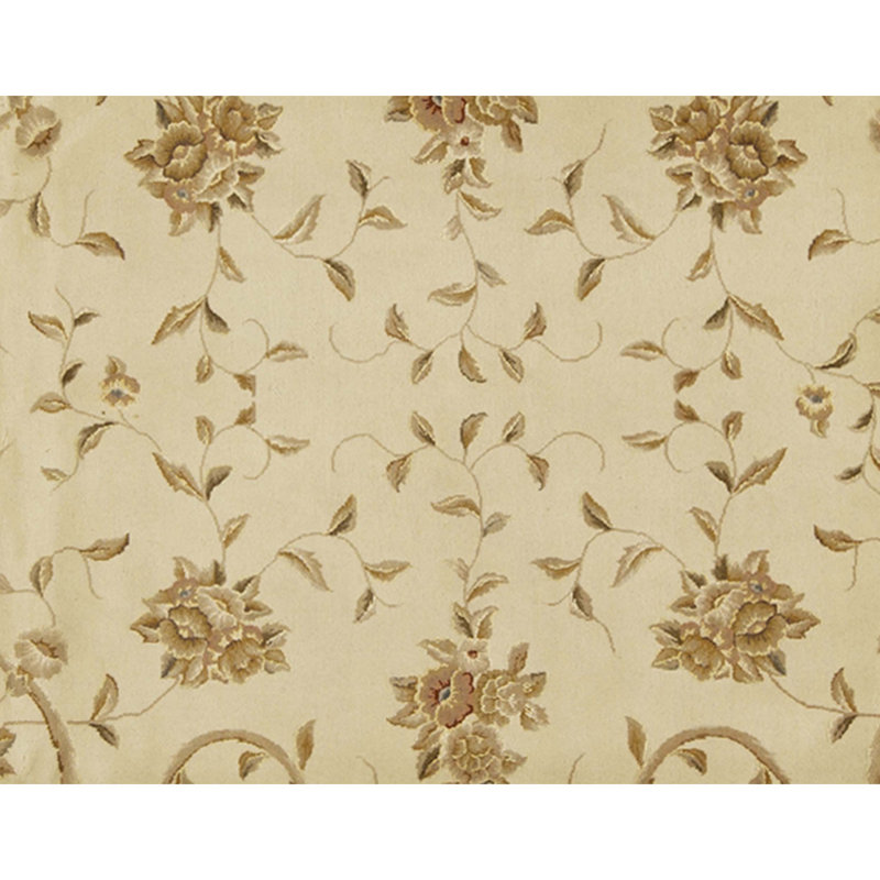 High-Quality Hand-Knotted Ivory Area Rug