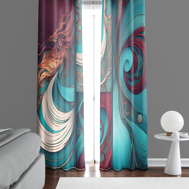 Paire de rideaux semi-transparents Rohthash, L 56 po x L 78 po