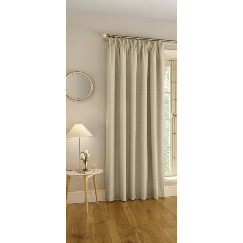 Landaff Blackout Curtain Pair, 168cm Width x 183cm Drop, Cream