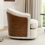 Faux Leather Swivel Barrel Chair-533347389