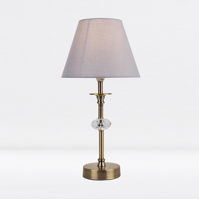 Larrison Metal Table Lamp, Antique Brass, Gray